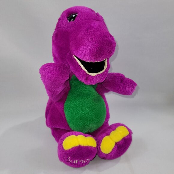 Barney & Friends 14" Vintage 1998 Plush Puppet Purple Dinosaur by Lyons - Picture 1 of 2